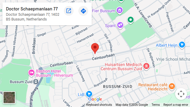 Locatie van Buschman Hoveniers op de kaart: Dr. Schaepmanlaan 77 in Bussum